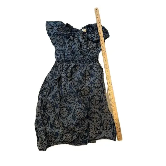 Mata Traders Blue Gray Midi Dress Woman Size 8 Med - Picture 1 of 3